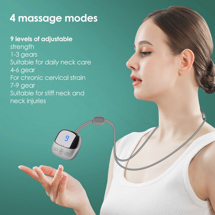 4 Massage Modes: TENS + EMS Double Pulse Hot Compress Smart Neck Massager On Sale