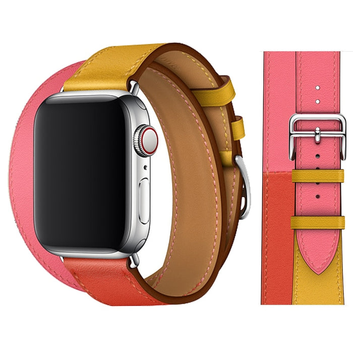 Double Tour Ambre Rose Genuine Cow Leather Loop Apple Watch Band For iWatch On Sale