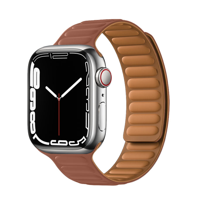 Silicone Brown Magnetic Loop Apple Watch Band 38mm/40mm 42mm/44mm On Sale