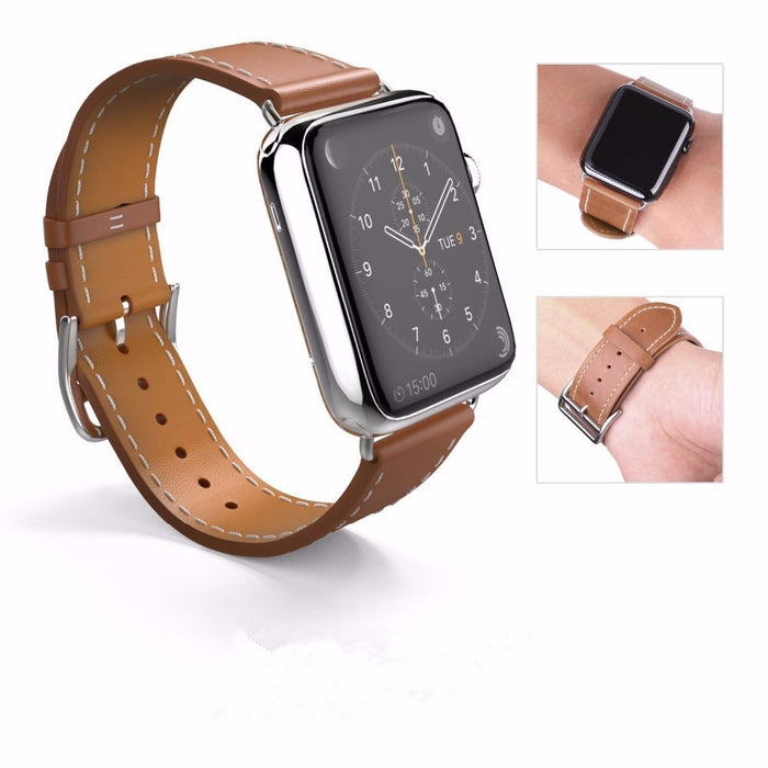 Classic Genuine Cow Leather Loop Apple Watch Band For iWatch On Sale