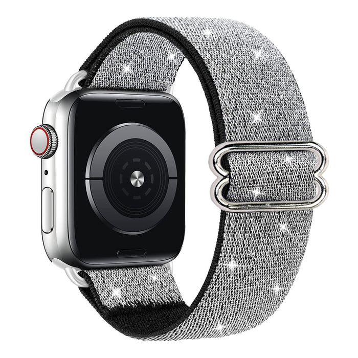 Sliver Black Glitter Sparkle Nylon Strap for Apple watch 38mm, 40mm, 41mm, 42mm, 44 mm, 45mm On Sale