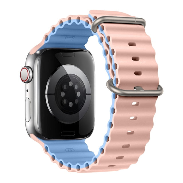 Pink Sand-Blue Ocean Loop Band For Apple Watch Ultra And Series 7, 8, 4, 5, 6, 3, SE On Sale