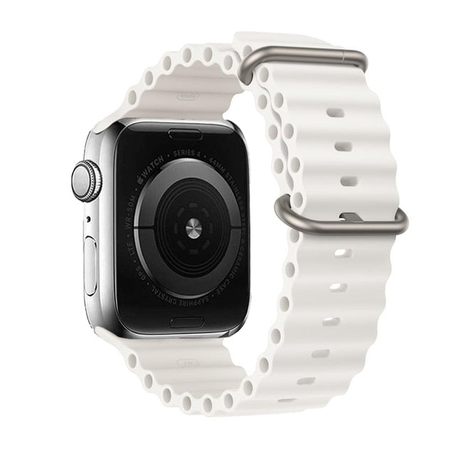 White Ocean Loop Band For Apple Watch Ultra And Series 7, 8, 4, 5, 6, 3, SE On Sale