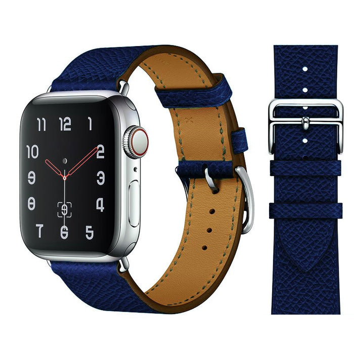 Lychee Blue Genuine Cow Leather Loop Apple Watch Band For iWatch On Sale