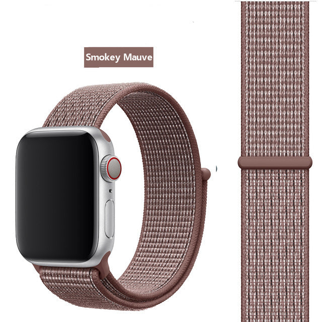 Smokey Mauve Nylon Sport Loop Watch Band For Apple iWatch Straps 38mm, 40mm, 41mm, 42mm, 44 mm, 45mm, 46mm, 49mm On Sale