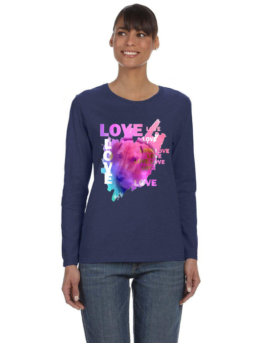 Love Wieners Dog Long Sleeve Cotton Women T-shirt On Sale