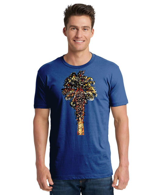 Coloful Palm Tree Unisex Cotton T-Shirt On Sale