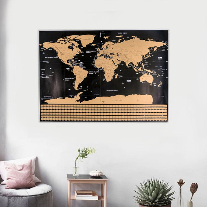 Scratch Off Map Of The World Wall Decal Poster On Sale