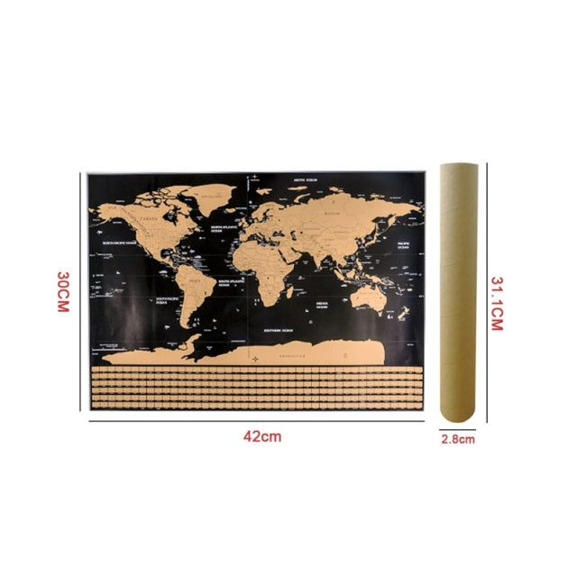 Scratch Off Map Of The World Wall Decal Poster