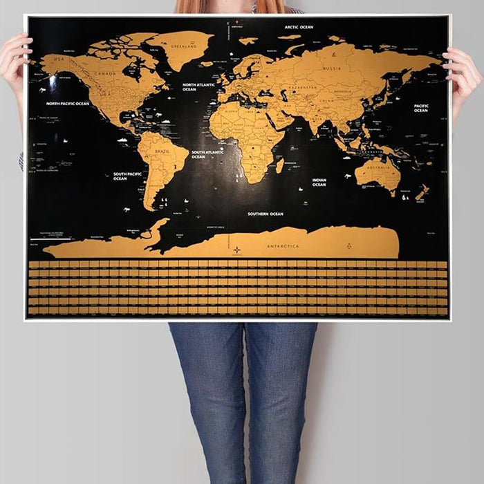 Scratch Off Map Of The World Wall Decal Poster On Sale