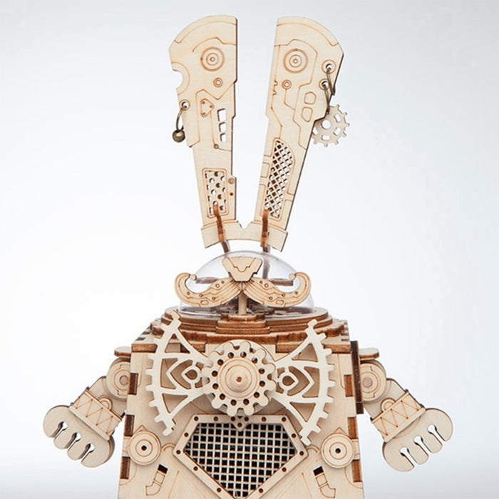 Steampunk Rabbit Music Box Puzzle - cloverbliss.com