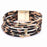 SALE Leopard Leather Wrap Cuff Bracelet 