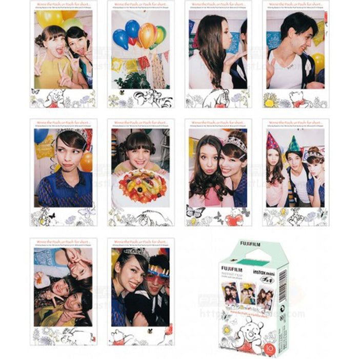 Fujifilm Instax Mini Film Cartoon Winnie the Pooh Themed Border Sample Print