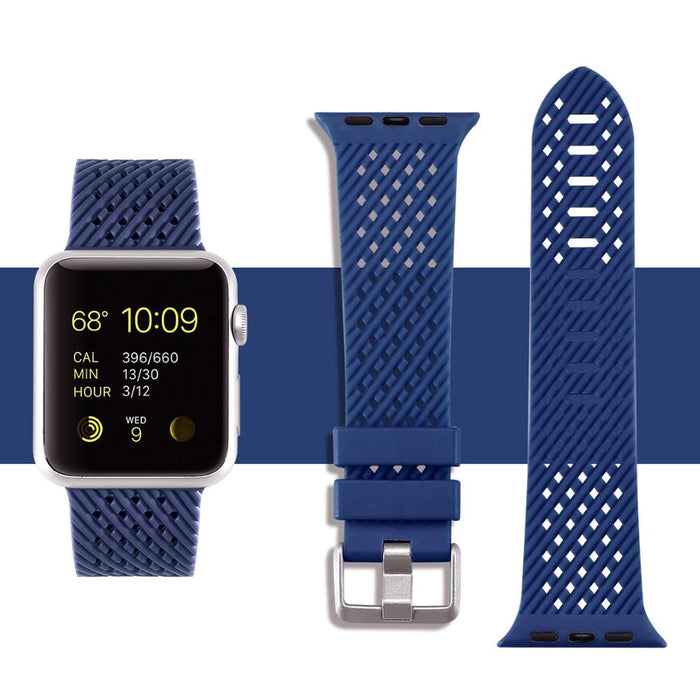 Rhombus Texture Silicone Sport Strap for Apple Watch  On Sale