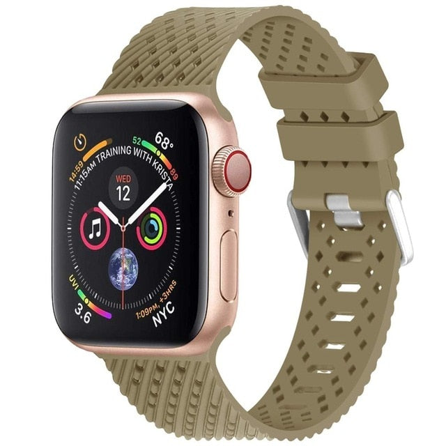 Brick - Rhombus Texture Silicone Sport Strap for Apple Watch On Sale