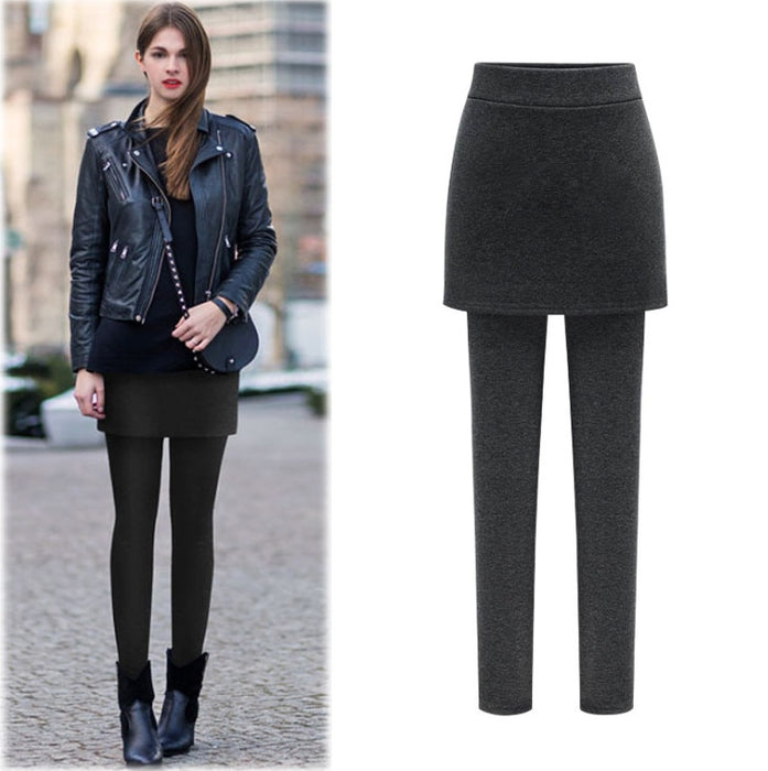 Comfortable Warm Fleece Skirt Leggings On Sale