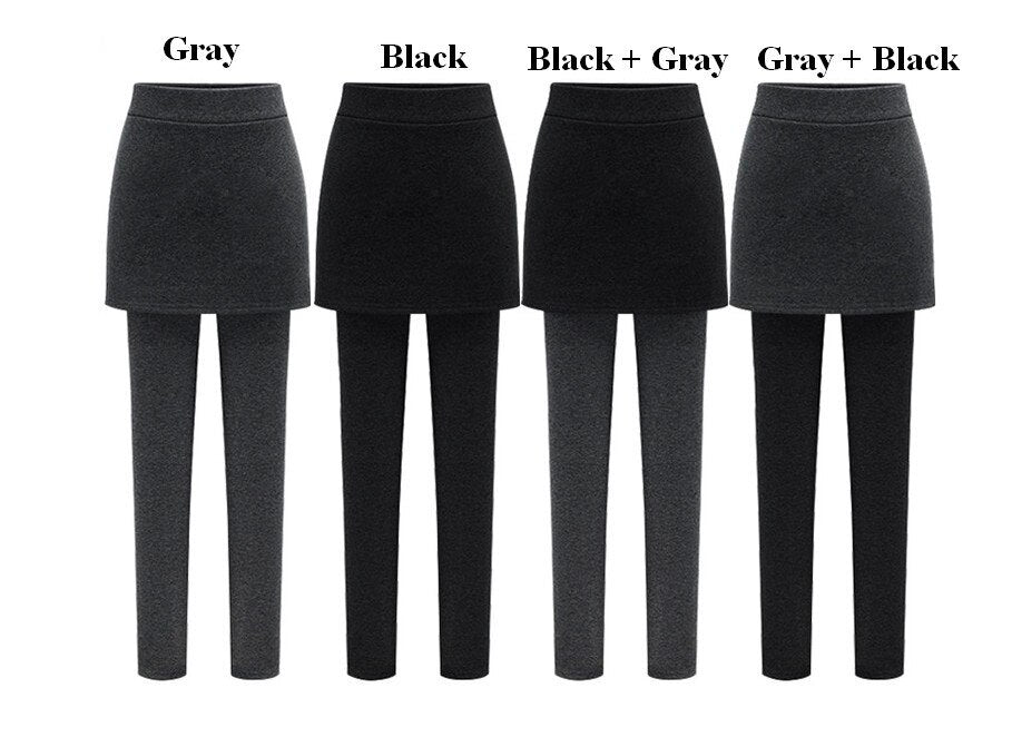 Comfortable Warm Fleece Skirt Leggings On Sale