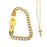 Gold Concentric interlocking Chain And Link Titanium Couple Bracelet On Sale