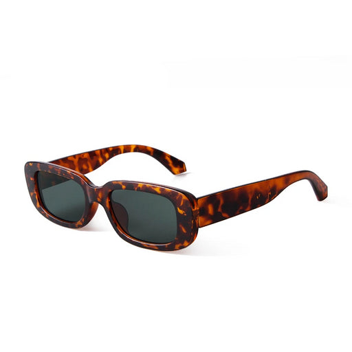 Retro Rectangle Sunglasses - Classic Leopard Shades - cloverbliss.com