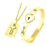 Beautiful Golden Concentric Lock Key Couple Bracelet and Necklace Set On Sale