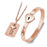 Best Concentric Lock Key Couple Bracelet and Necklace Set On Sale