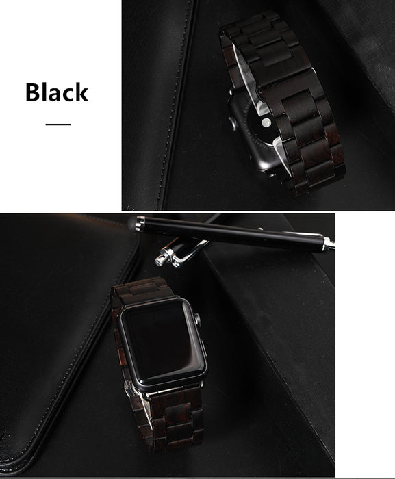SALE Black Wooden Strap for Apple Watch Band 38mm, 40mm, 42mm, 44 mm 