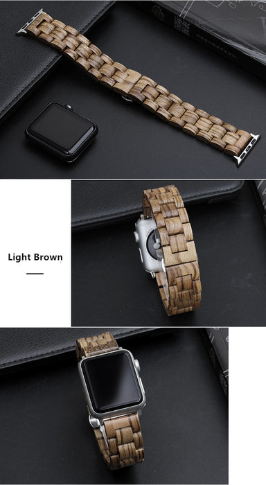 SALE Light Brown Wooden Strap for Apple Watch Band 38mm, 40mm, 42mm, 44 mm 