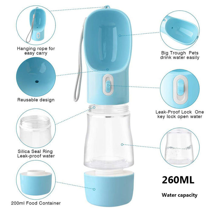 Dog Water Feeder With Food Container - cloverbliss.com