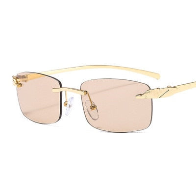 Classic Rectangle Rimless Sunglasses - cloverbliss.com