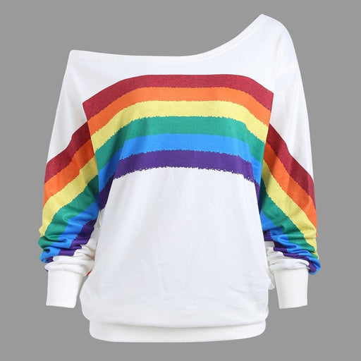 Rainbow Print Long-Sleeve Sweatshirt On Sale