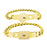 1 Pair Heart and Square Concentric Lock Key Titanium Steel Couple Chain Bracelet On Sale (Gold)
