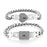 1 Pair Heart and Square Concentric Lock Key Titanium Steel Couple Chain Bracelet On Sale (Silver)