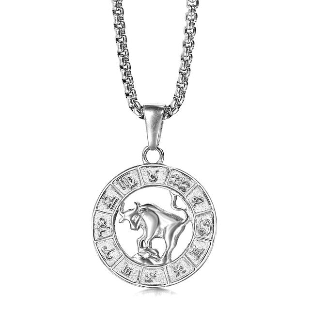12 Horoscope Taurus Zodiac Pendant Necklace On Sale