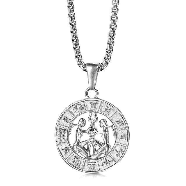 12 Horoscope Gemini Zodiac Pendant Necklace On Sale