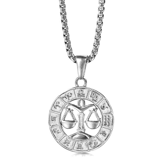 12 Horoscope Libra Zodiac Pendant Necklace On Sale