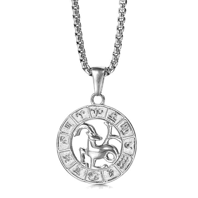 12 Horoscope Capricorn Zodiac Pendant Necklace On Sale