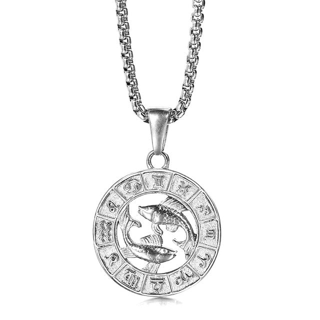 12 Horoscope Pisces Zodiac Pendant Necklace On Sale
