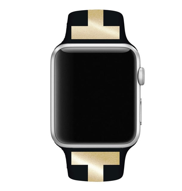 Stripe Designs Silicone Apple Watch Band 38mm/40mm 42mm/44mm On Sale