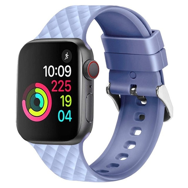 3D Diamond Texture Sky Blue Strap for Apple Watch Band On Sale