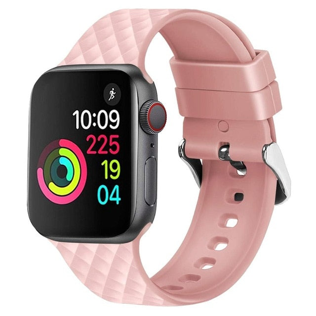 3D Diamond Texture Rose Pink Strap for Apple Watch Band On Sale