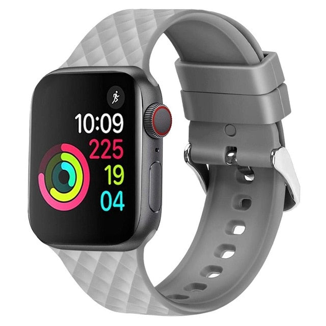 3D Diamond Texture Gray Strap for Apple Watch Band On Sale