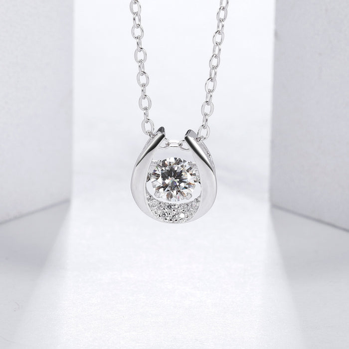 925 Sterling Silver Moissanite Pendant Necklace, Top quality 5.0mm 0.5Ct Moissanite Diamond On Sale
