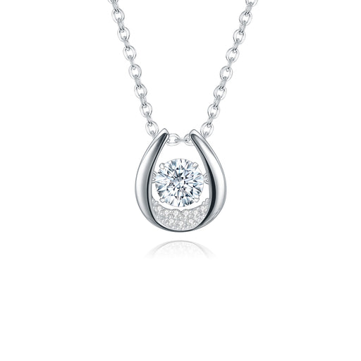 925 Sterling Silver Moissanite Pendant Necklace, Top quality 5.0mm 0.5Ct Moissanite Diamond On Sale