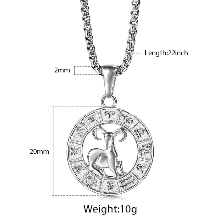 12 Horoscope Zodiac Pendant Necklace