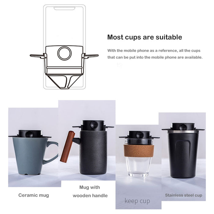 Portable Reusable Stainless Steel Drip Coffee Filter or Tea Infuser On Sale