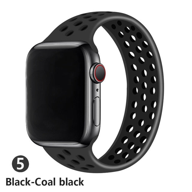 Black Coal Black NIKE Sport Solo Band for Apple Watch Strap 