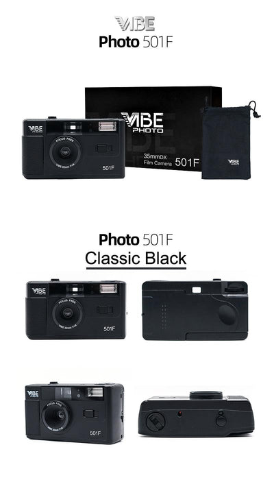 SALE Black Vibe Photo 501F Vintage 35mm Reusable Film Camera