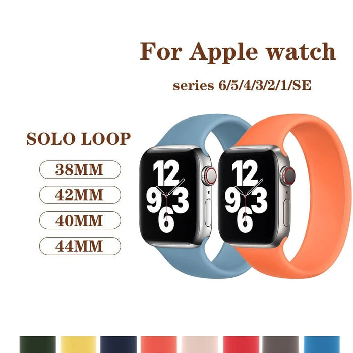 Solo Loop Silicone Watch Band For Apple Watch On Sale