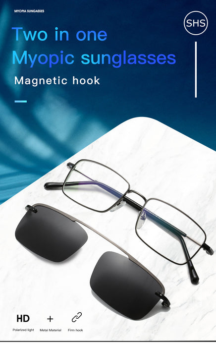 2 in 1 Lightweight Myopic Sunglasses With Magnetic Set Mirror