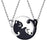 Yin & Yang Shape Stainless Steel Matching Cat Pendant Necklaces On Sale
